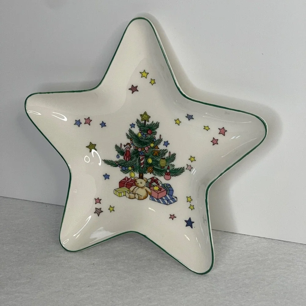 Nikko Porcelain Star Shaped Christmas Trinket Dish Snack Dish Japan 6
